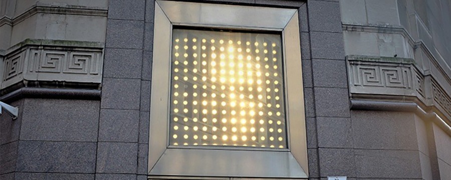 a photo of the 168 lightbulbs installation