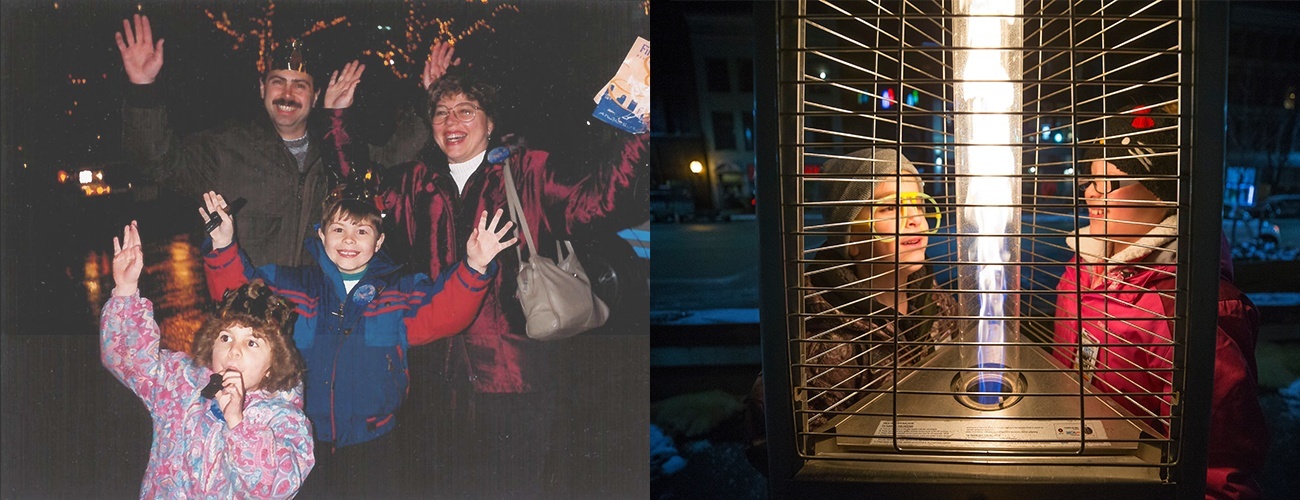 Header image with comparison of photo from the 90s and 2018