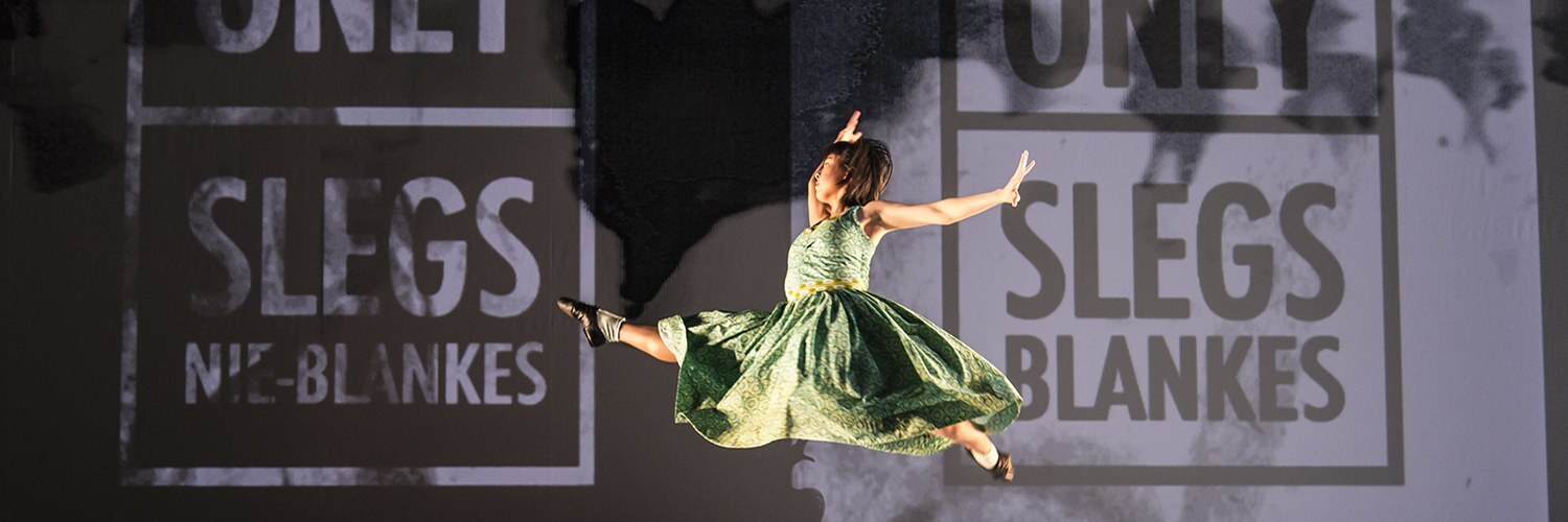 Dancer leaping through the air