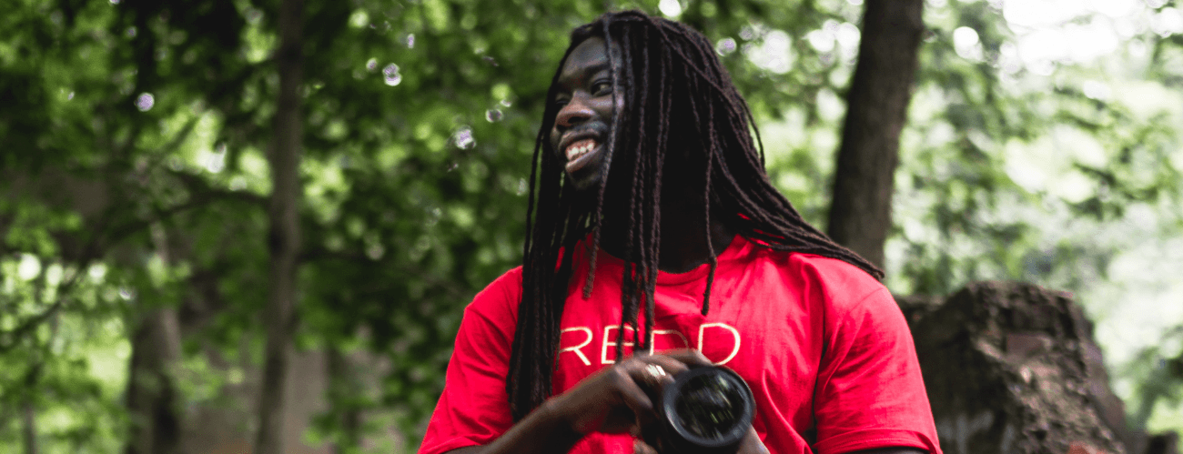 Photographer Randall Coleman with his camera