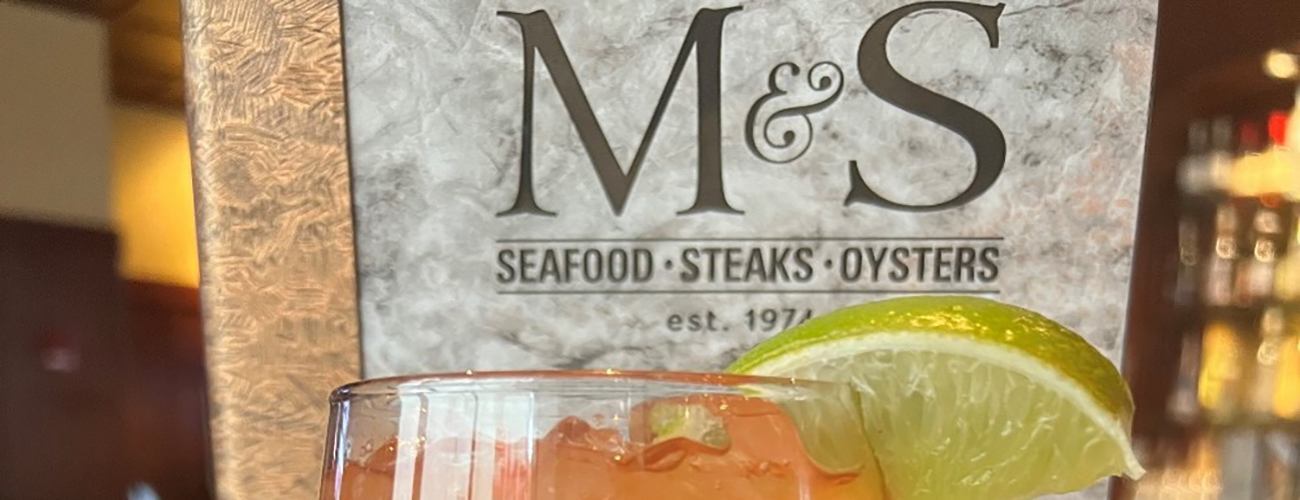 a photo of a drink and menu at McCormick and Schmick's in downtown Pittsburgh