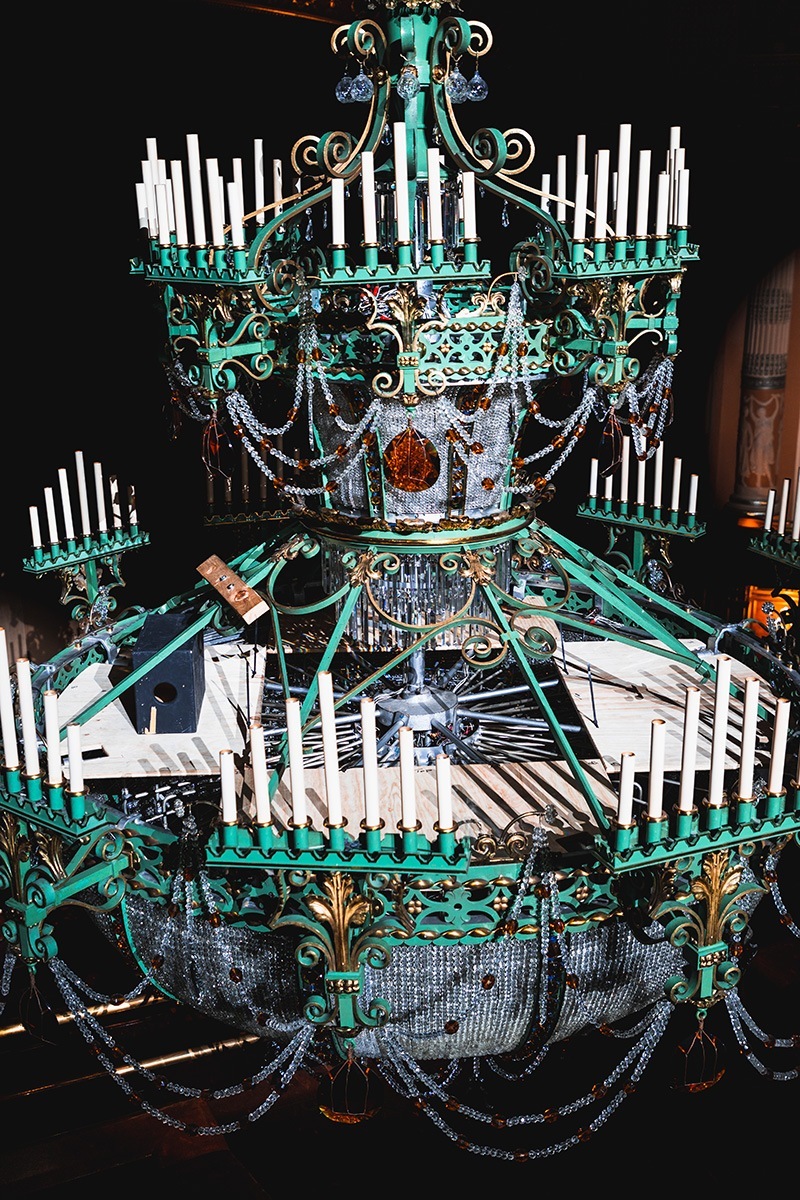 close-up of candelabra on the Benedum chandelier