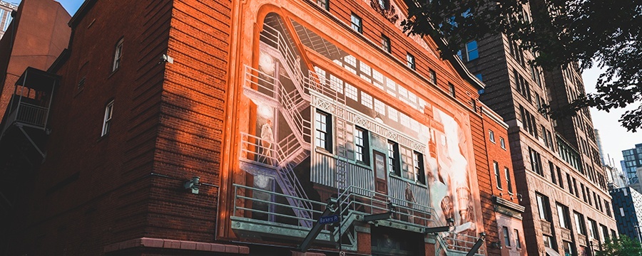 the Haas Mural on the exterior side of the Byham Theater