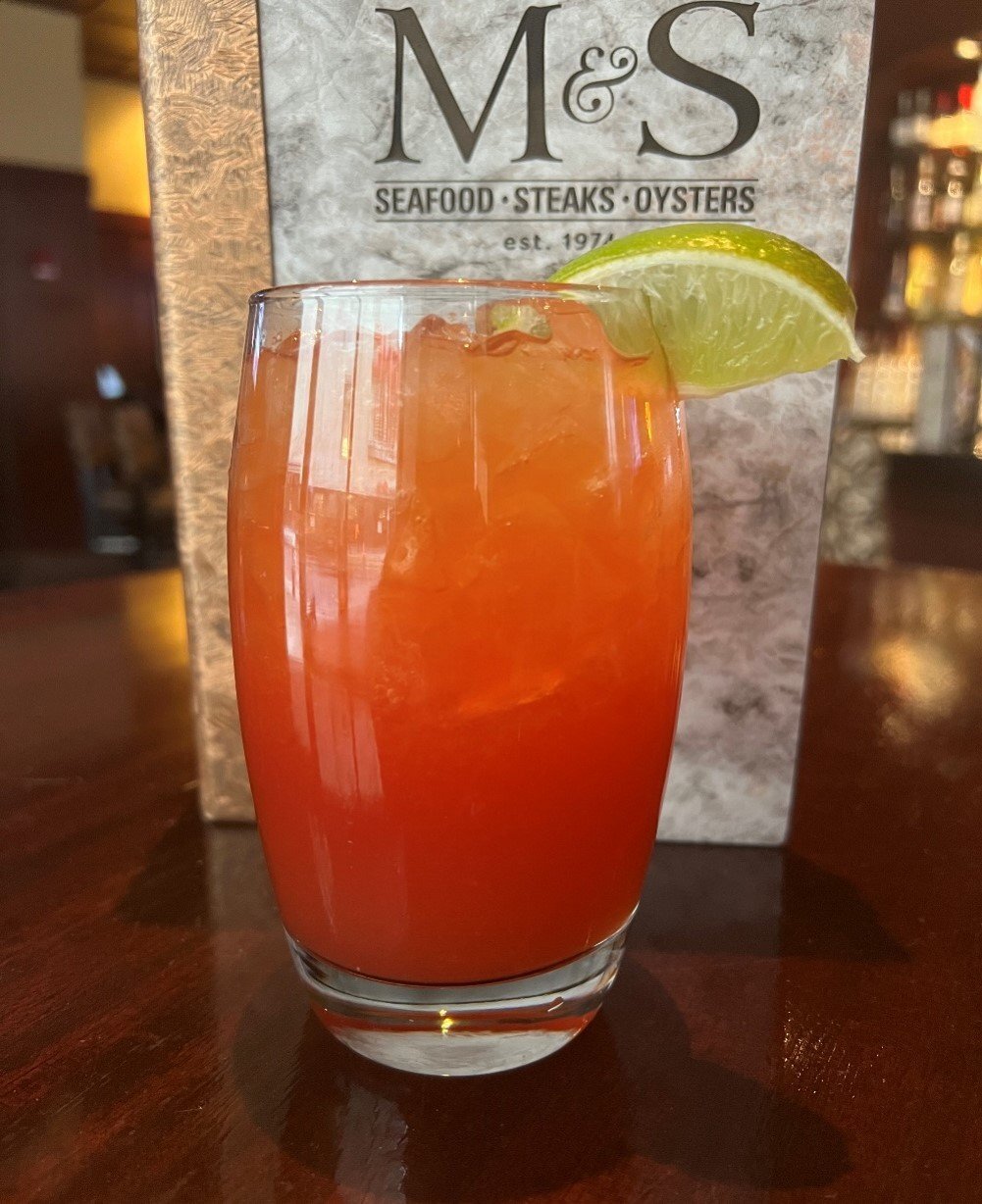 a photo of a drink and menu at McCormick and Schmick's in downtown Pittsburgh