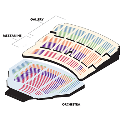 Benedum Seating Chart showing 5 price zones