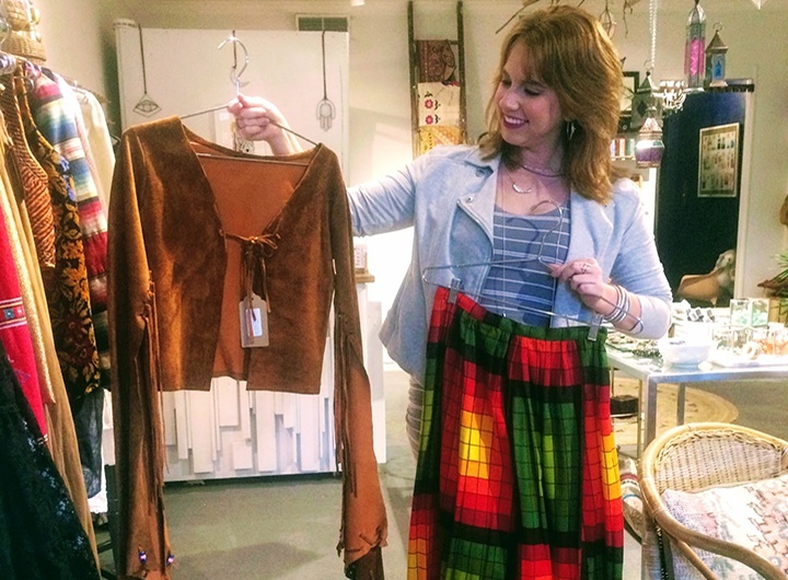 bolero and colorful patterned skirt at Juju boutique