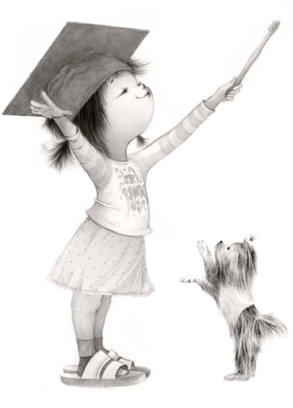 young girl and dog