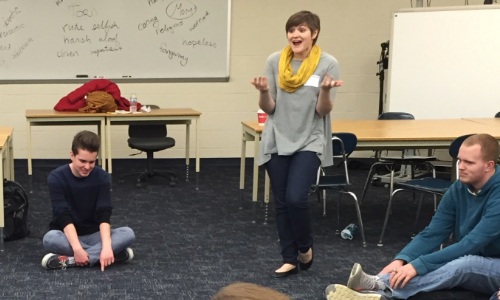 Teaching artist leads a class