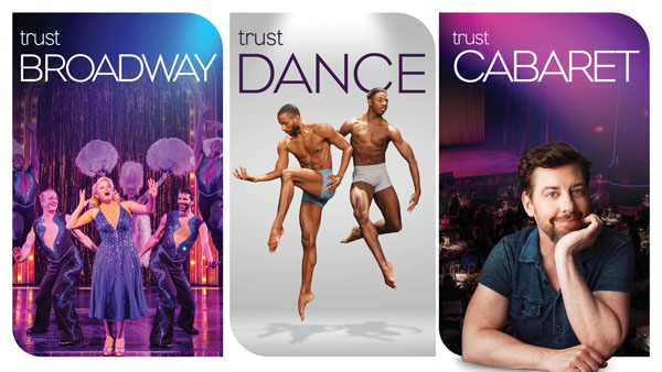 Banner showing the 2026-2027 PNC Broadway in Pittsburgh season, featuring posters for shows including The Lion King, Hadestown, The Notebook, How the Grinch Stole Christmas, Maybe Happy Ending, and more with their dates.