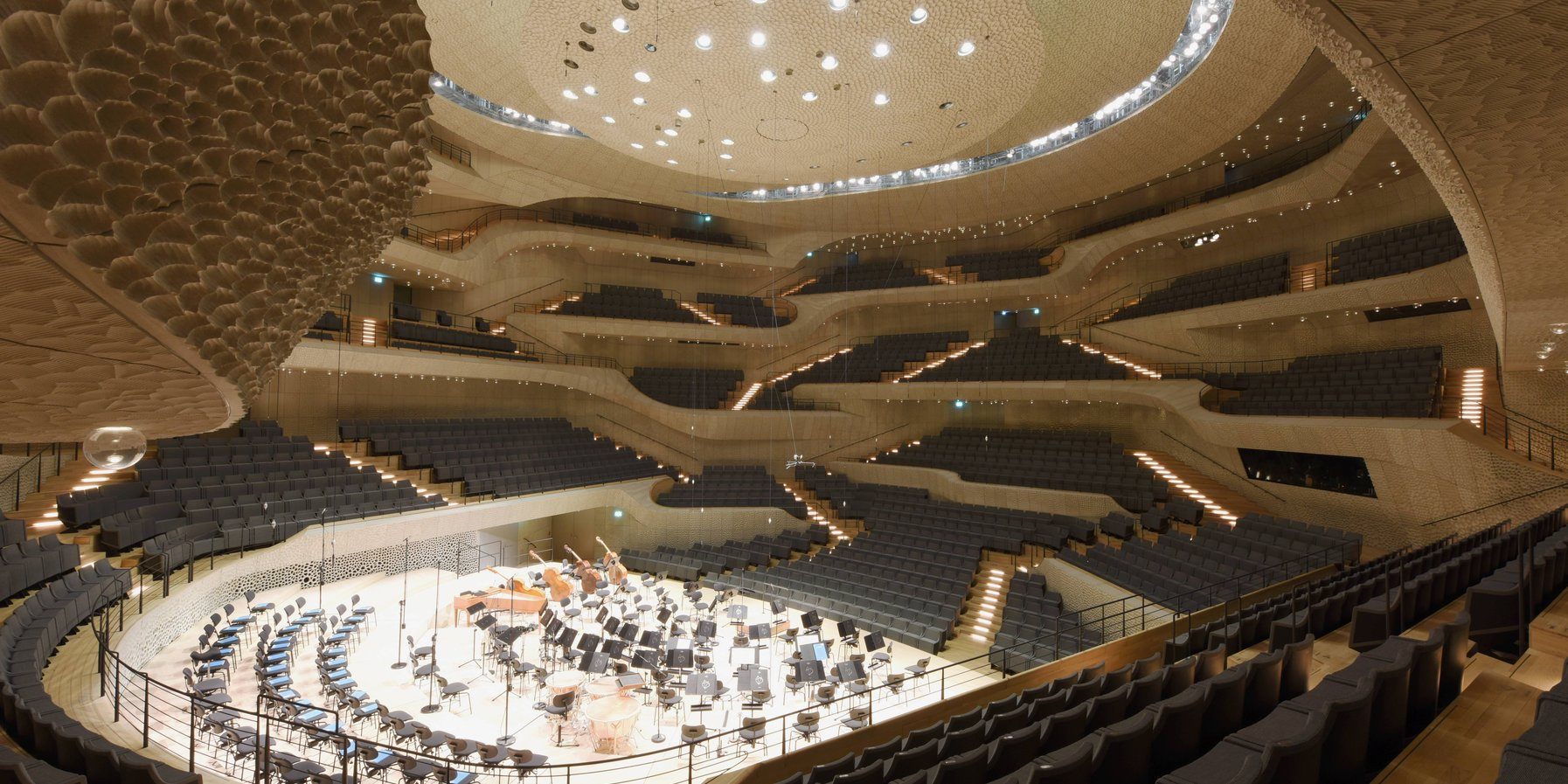 Elbphilharmonie concert hall interior in Hamburg, Germany
