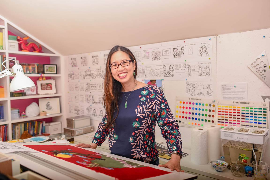 Grace Lin in her studio