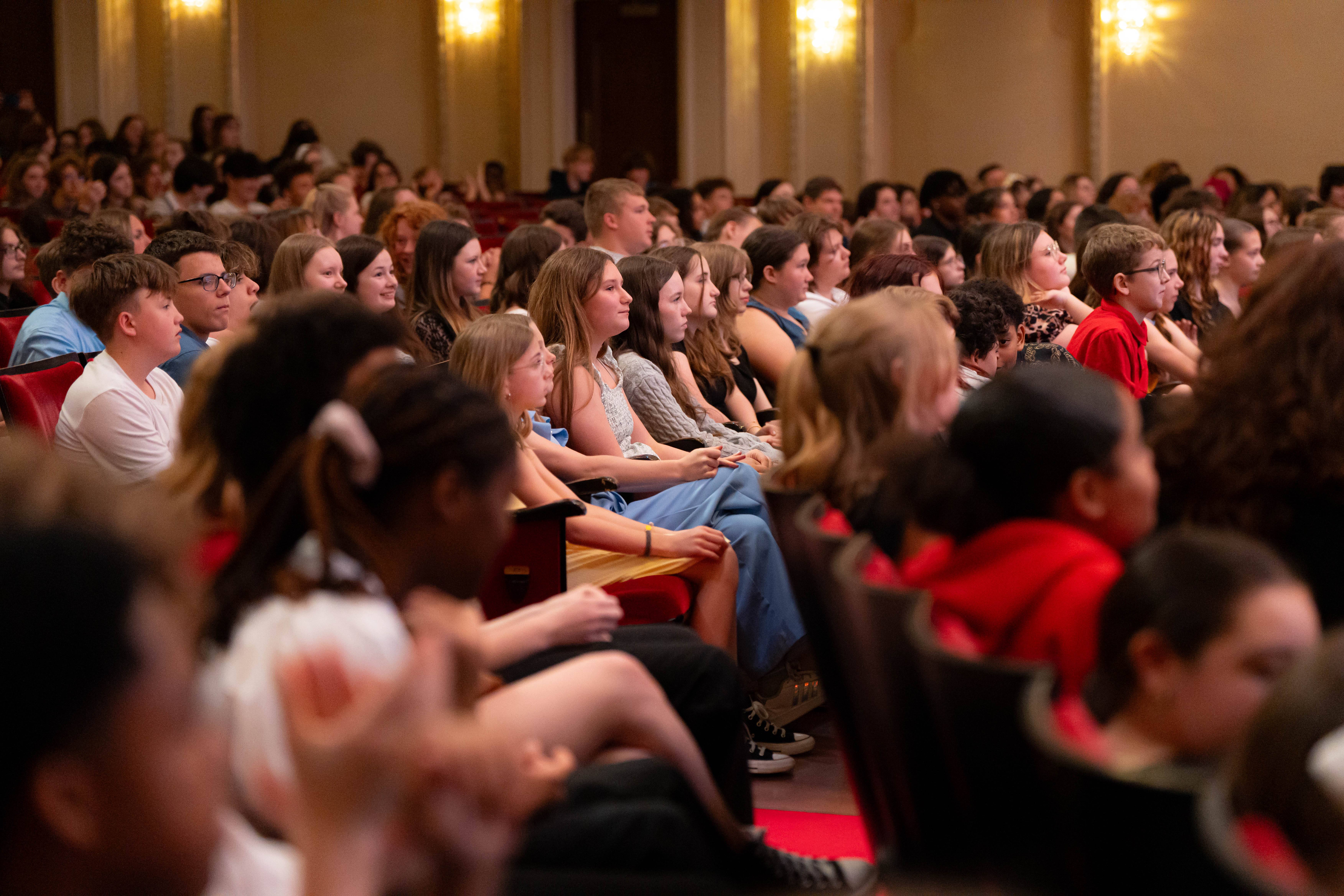 Students seated in the audience at a Schooltime concert in Heinz Hall
