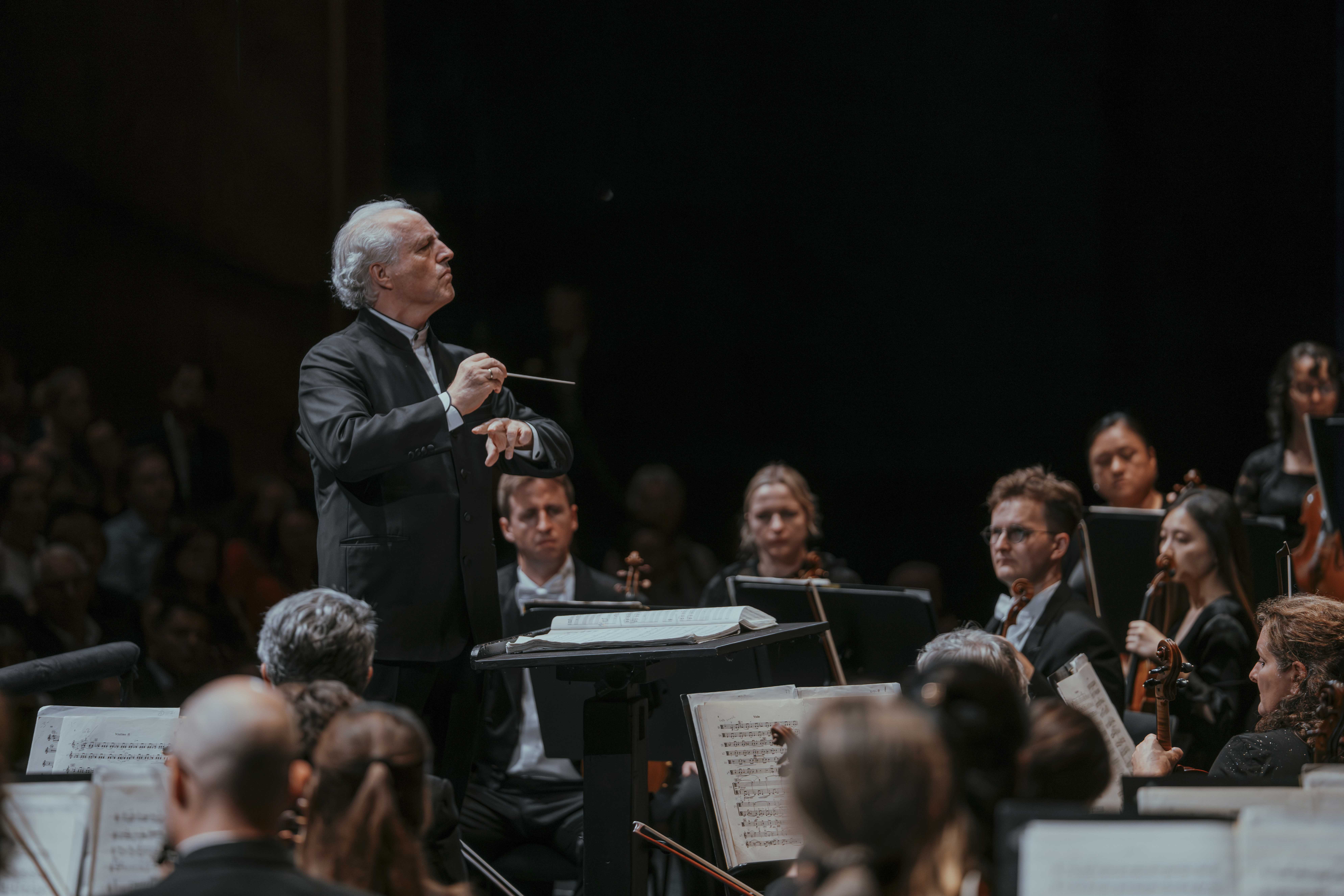 Pittsburgh Symphony musicians gathered onstage after a performance