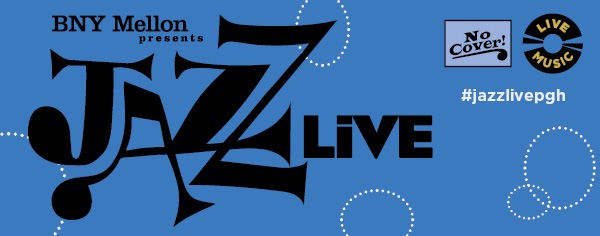 BNY Mellon presents JazzLive logo with Live Music and No Cover touts