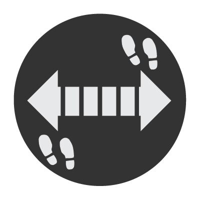 arrows promoting social distancing