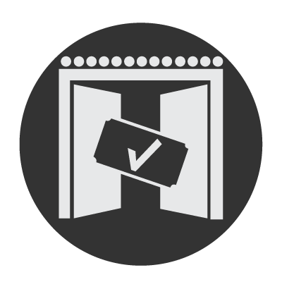 theater logo with checkmark